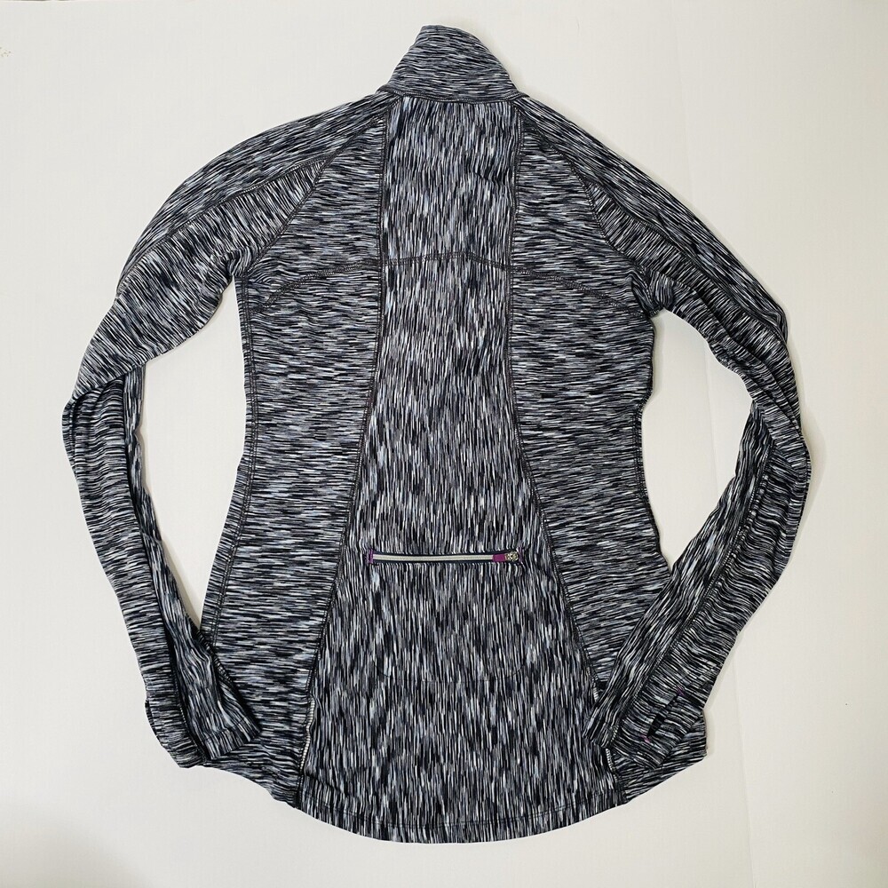 Athleta 1/4 zip Black White Space Dye Pull Over Activewear Long-Sleeve Size XXS - Picture 9 of 9